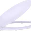 Elongated Wood Toilet Seat, White - 19 Inch - Fits All Elongated Size Fixtures - Easy to Install Fantasia by Achim Home Decor