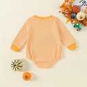 Noubeau Newborn Baby Boy Thanksgiving Bubble Romper Christmas Stripe Truck Bodysuit Pullover Playsuit Holiday Clothes (Orange)