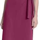 Donna Morgan Women's Women's Dresses Sleeveless Boatneck Side Gathering and Tie Dress (Purple)