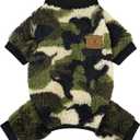 XPUDAC Dog Sweater, Dog Winter Clothes for Dogs Girl Boy Fleece Doggy Pajamas for Winter Christmas, Camouflage, Large