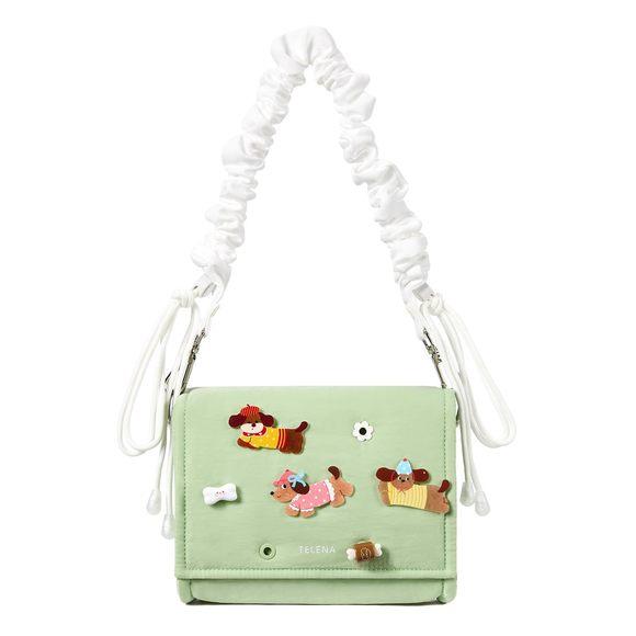 Telena DIY Customizable Crossbody Bags Snaphole Shoulder Bag for Women with 5 Puppy Charms, Nature's Joy