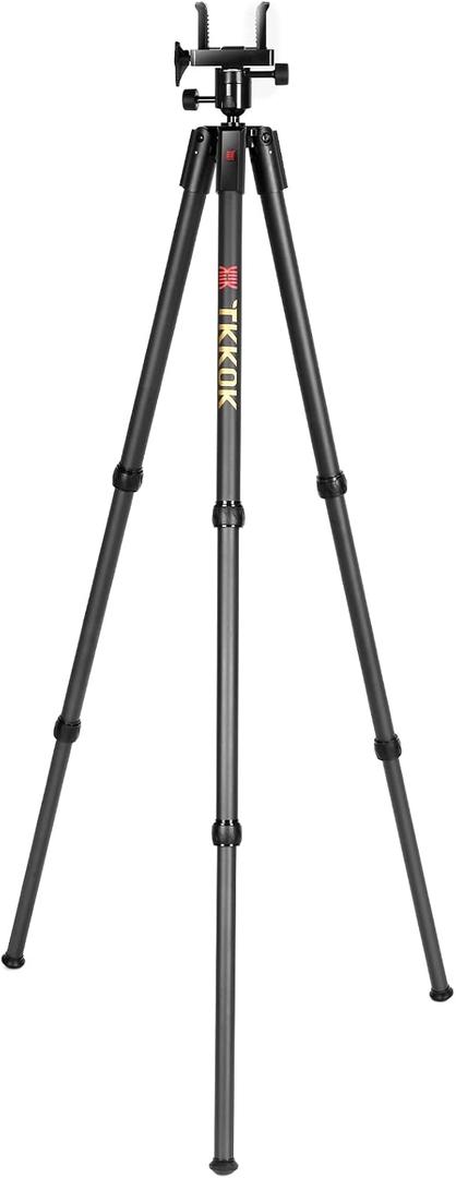 Hunting Tripods 360 Degree Ball Head with Aluminum, Adjustable Legs TTKOK D60 for Hunting Shooting Tripod