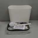 3.7 Gallons/14 Liter Bathroom Trash Can Set with Toilet Brush Set, Camper Trash Can Ultra Slim Pull Out Trash Can, White lid