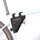Rhinowalk Bicycle Front Frame Bag Waterproof Bicycle Bag 0.9L Cycling Accessories Nylon Pack Pouch for MTB Road Bike Cycling Commuting and Outdoor Adventures (Black)