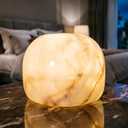 Marble Lamp Night Light Touch Bedside Table Lamp for Bedroom,Type-C Rechargeable Small Desk Bedside Small Lamps,Eye Caring Dimmable LED Ambient lamp (Mid Century Modern)