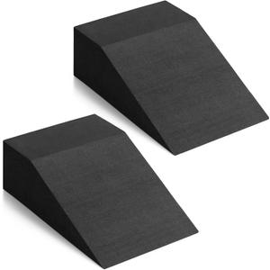 Foam Wedge Slant Board, 2 Pack Squat Wedge for Yoga, Calf Stretching, Physical Therapy & Foot Rehabilitation - Exercise Blocks for Squats, Balance, Pushup & Pilates (Black)