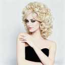 Rugelyss Long Curly Blonde Beehive Wig for Women Vintage Disco Wig Synthetic Full Wavy Wigs for 60s 70s 80s Rock Singer Cosplay or Halloween Costume Party