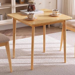 HOOBRO Bamboo Dining Table, Square Dining Table for 2, 27.6" Kitchen Table for Small Space, Writing Table, Easy to Assemble, for Dining Room, Living Room, Office, Kitchen, Natural YL70CZ01G1