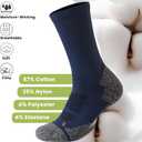 Wildarms Athletic Running Socks Cushion Padded Moisture Wicking Crew (10-13, Black+ Gray+ Dark Blue)