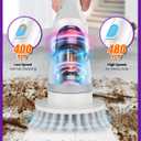 6-in-1 Electric Spin Scrubber, Cordless Power Scrubber with 47.2" Long Extendable Handle, 2-Speed Scrub Brush with Cleaning Scouring Pads, IPX7 Waterproof for Tile & Floor Cleaning, White-qb2