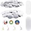 75mm Metal Blank Button Supplies Button Making Parts, 100 Sets 75mm/3 inch Pin Maker Parts Badge Supplies for Button Maker Machine, Including Metal Back Cover Metal Shells Clear Film and Paper
