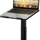 BESIGN LSX6 Computer Holder Stand, Ergonomic Adjustable Notebook Riser for Standing Work, Compatible with Air, Pro, Dell, HP, Lenovo More 10-14" Laptops, Black (Sit&Stand Work (H9.65-14.76in))