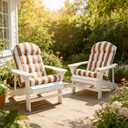 Enipate Weather Resistant Adirondack Chair Cushions High Back Indoor Outdoor Patio Tufted Lounge Cushion Seat Pads,  Yellow White Stripe
