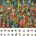 Dense Monster Jigsaw Puzzles for Adults 1000 Pieces, Brain Challenging Shaped Puzzle for Game Night, Family, Friends, Puzzle Size is 26.6 x 19.2