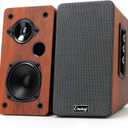 50W Wooden Bookshelf Speakers, Passive 2.0 Computer Speakers,PC Speaker Bluetooth/RCA/AUX3.5mm/USB Inputs TV Speakers for TV/PC/Laptop/Turntable, Strong Bass TV/Turntable Speaker