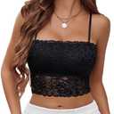 Avidlove Bralettes for Women Lace Spaghetti Strap Tank Top Tube Slim Basic Camiso Large