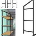4 Pack Shipping Container Shelving Bracket with 57"(H) X 18"(W), DIY Adjustable 3-Tier Power Coated Steel Brackets for Heavy Duty Trailer Containers, Shipping Cargo Shelves Universal