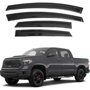 IG Window Visors Fit for 2007-2021 Toyota Tundra Crewmax, Out-Channel Rain Guards Vent Wind Deflectors 4PC, Truck Accessories for 07-21 Tundra Crewmax (Full-Size Cabs)