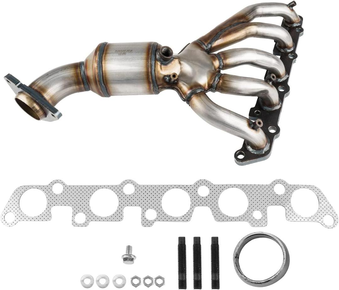 KAC Front Catalytic Converter Industrial Grade Stainless Steel w/Exhaust Manifold & Gasket Kit for 2004-2006 Colorado 3.5L, 2004-2006 Canyon 3.5L,2006 H3 3.5L Replace # 16481, 3011026, 19214 1Pc