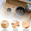 Krismax Serving Tray with Handles, Bamboo Breakfast Tray Wooden Trays Decorative Serving Platter for Eating, Working, Storing, Used in Bedroom, Kitchen, Living Room, Bathroom, Hospital and Outdoors