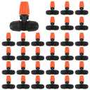 30PCS 1/4 Adjustable Three-Way Atomizing Nozzle, Kalolary Micro Spray Irrigation Drippers Lock Irrigation Emitters Misting Nozzles for 4/7mm Tube Drip Irrigation Parts for Mist Irrigation System