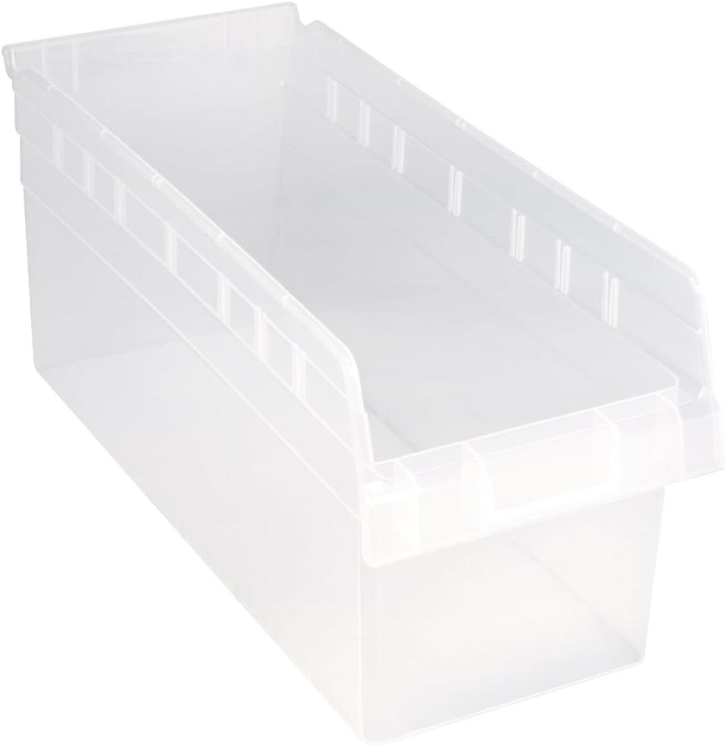 Quantum Storage Systems QSB808CL STORE-MAX Part Organizer Clear Bins 18" L x 9" W x 8" H 10 Pack