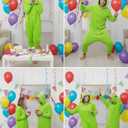 XXLOG Adult Onesie Halloween Costume Unisex Animal Pajamas Cosplay One Piece Sleepwear for Women and Men (Green, S)