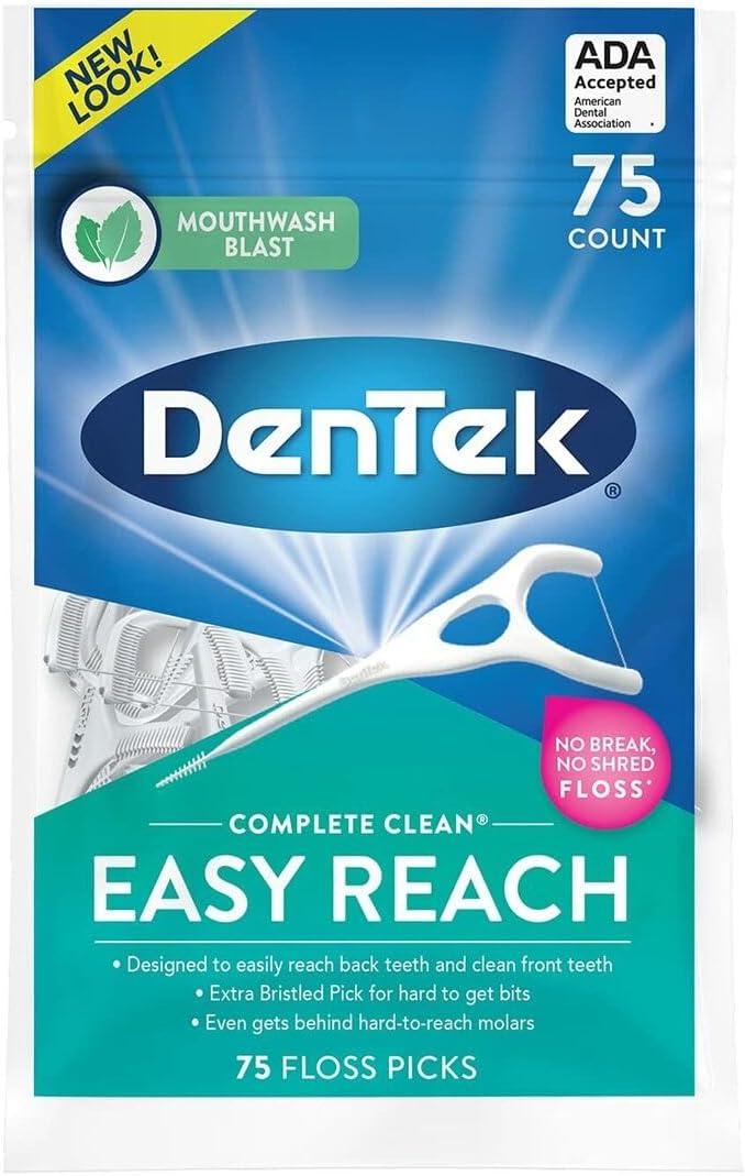 DenTek, Complete Clean Floss Picks 75 Floss Picks Pack of 3, 225 Count