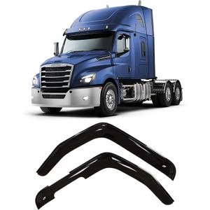 CT Rain Guards for Car Windows - Tape-On Window Visors Rain Guards Compatible with Freightliner Cascadia 2018-2023, 2 Pcs Set, Acrylic Plastic, Dark Smoke
