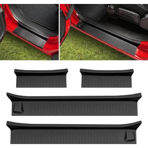 Door Sill Guards Kit Fit for 2018-2025 Jeep Wrangler JL Unlimited, Door Sill Protector for 2020-2025 Jeep Gladiator, Entry Guard Protector for 2024 Wrangler JLU&Gladiator JT 4 Door Accessories
