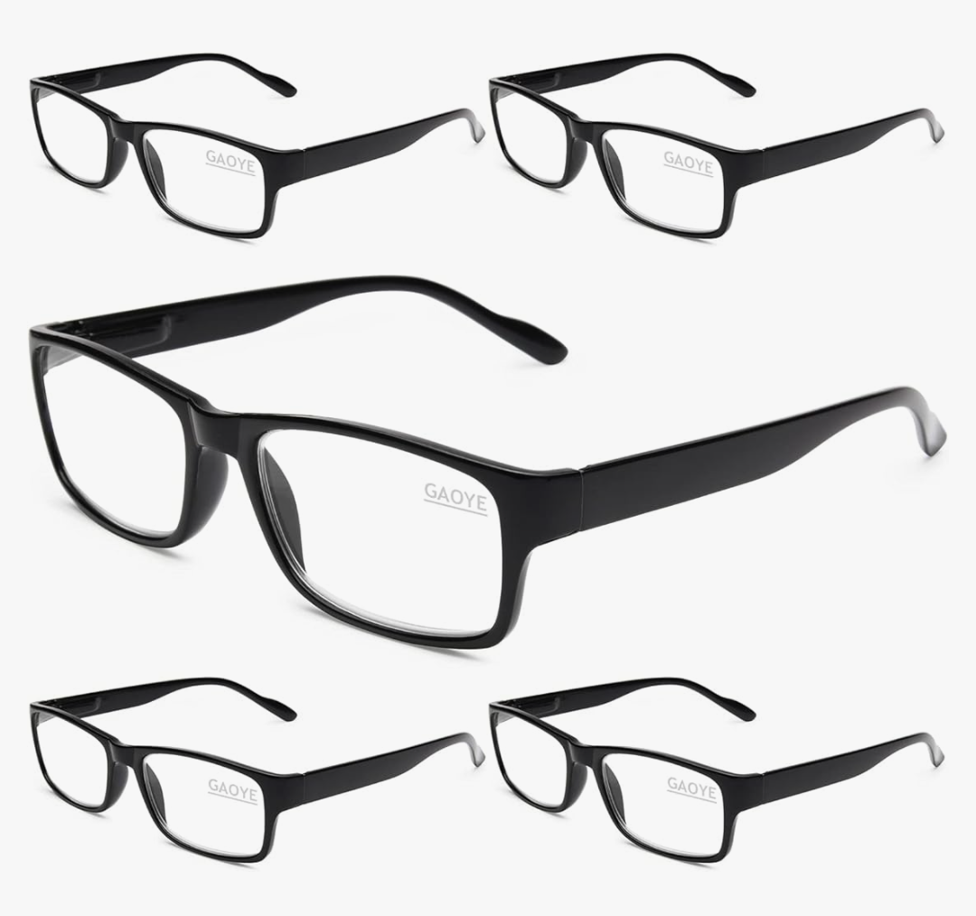 Gaoye Professional Reading Glasses for All Day - Computer Readers with Blue Light Protection - Value Pack +1.25, 4 Pack