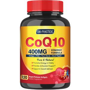 DRFOSTER CoQ10 400mg Softgels, PQQ, MCT & Omega 3-6-9, 120 Days Supply