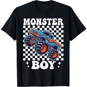 Monster Truck Boy Family Matching Monster Trucks Birthday T-Shirt, S