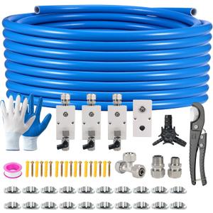 100FT1/2 Inch Shop Air Line Kit, Compressed Air Line Kit for Garage Rapid Air System, Air Compressor Hose Kit HDPE-Aluminum Piping Leak-Proof & Easy to Install