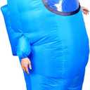 PQ Impostor Inflatable Astronaut Space Costume, Inflatable costume, Full Body Halloween Cosplay Costumes for Adult Game Fans (Blue)