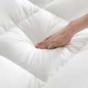 STWIENER King Mattress Topper, Pillow Top Mattress Topper for Back Pain Relief, Extra Thick Mattress Pad Deep Pockets for 8"-21", Soft Down Alternative Fill Mattress Protector, Blue Stripe