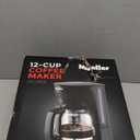 Mueller 12-Cup Drip Coffee Maker - Borosilicate Carafe, Auto-Off, Reusable Filter, Anti-Drip, Keep-Warm Function, Clear Water Level Window Coffee Machine, Kitchen Essentials & Accessories (Black)