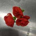 SITUMEIZI 100 Pcs 1.3 inches Mini Red Rose Head Fake Red Roses Artificial Flowers for Home DIY Flower Wall Mother's Day Party Birthday Decor