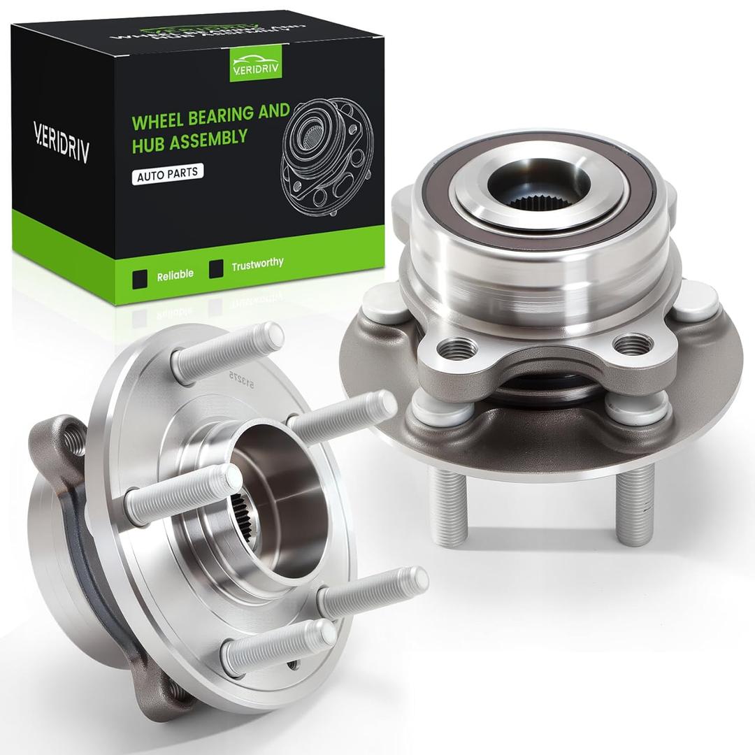 513275 Front/Rear Wheel Bearing and Hub Assembly 2PCS with 5 Lugs/ABS Sensor Replacement for 2009-2019 Ford Edge, Flex Police Interceptor Sedan, Police Sedan, Taurus, 2009-2019 Lincoln MKS, MKT, MKX