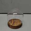 Funtery 1 Pcs 4.72 Inch Christmas Glass Dome DIY Clear Keepsake Globe Display Case with Light Wood Base Decorative Snow Globe Kit Plant Terrarium Decor for Women Craft Tabletop Gift