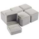 4 -Pack Ring Boxes for Jewelry Gifts - Individual Velvet Jewelry Boxes - Ring Gift Box Set for Proposal, Engagement, Wedding, and Presentation - Grey, 2.5 x 2.2 x 1.7 Inches