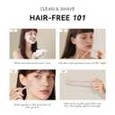 2 x Dermaplane Razor for Women Face, Stainless Steel Handle with 6 Replaceable Blades, Huauoo Face Razors for Women, Peach Fuzz Remover, Eyebrow Trimmer, Dermaplaning Tool for Face Exfoliation (Pink)