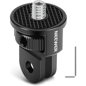 NEEWER Action Camera Mount Adapter with 1/4" Screw Aluminum Alloy Compatible with GoPro Hero 13 12 Insta360 X4 X3 DJI Osmo Pocket 3 Creator Combo Phone Cage, GP-7