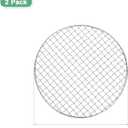 M METERXITY 2-Pack Cooling Rack, 10" Round Stainless Steel Baking Rack for BBQ/Cooking/Roasting/Grilling/Steaming/Drying, Wire Cooling Rack for Baking [Silver]