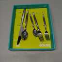 Gourmet Settings - 20-Piece Silverware Set - Lance Collection - Polished Stainless Steel Flatware Sets - Service for 4 - Kitchen Cutlery Utensils Knife/Fork/Spoons - Dishwasher Safe (28-821)