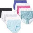 Hanes Womens Underwear Pack, High-waisted Cotton Panties, 10-pack  Briefs, Solid/ Print Mix, 10 US