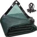 90% Green Shade Cloth 10ft x 10ft Heavy Duty Outdoor Mesh Tarp with Grommets, Sun Shade Canopy for Patio, Garden, Greenhouse, Chicken Coops, Plants Vegetables, Swimming Pool