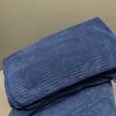18 Pcs Navy Woven Family Towels Set-6 Bath Sheets,6 Hand Towels,6 Washcloths Soft Microfiber Towels Absorbent Shower Towel Quick Dry Beach Chair Towel Lint Less Towels Set for Bathroom Spa Gym Hotel