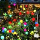 Solar Garden Lights - 4 Pack Upgraded Solar Powered Panel, Sway by Wind, Super Bright Outdoor Lighting, Firefly Fairy RGB Lights for Yard Patio Pathway Lawn, Big Bulb, Multicolor (Multicolor (Black Shell))