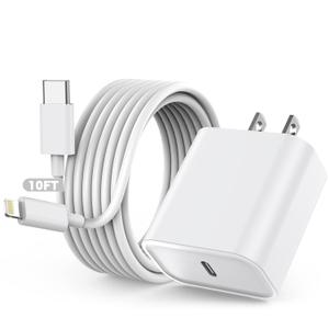 [Apple MFi Certified] iPhone 14 Charger Fast Charging,Quick Type USB C Charger Block with 10feet Long USB C to Lightning Charging Cable Cord for iPhone 14/Pro/Pro Max/Plus/13/12/11/XS/XR/X/SE2022/iPad (White)